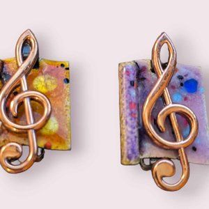 Vintage Matisse Renoir Music Note Clipons